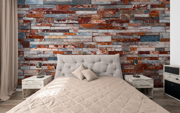 Papier peint Papier peint mur de pierres colorées de pierres chaudes