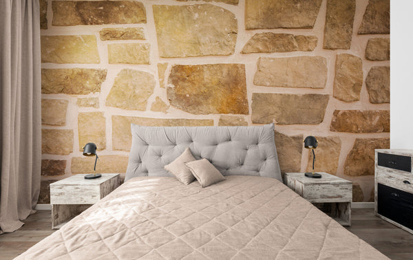 Papier peint Papier peint mur de pierre marron de pierres rustique