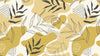 Papier peint floral modern jaune