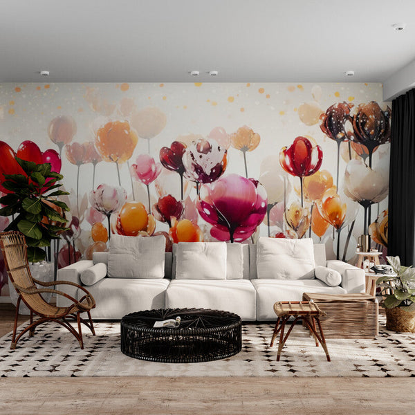 Papier peint Papier peint panoramique fleuri floral artistique évoque