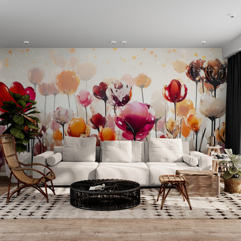 Papier peint Papier peint panoramique fleuri floral artistique évoque