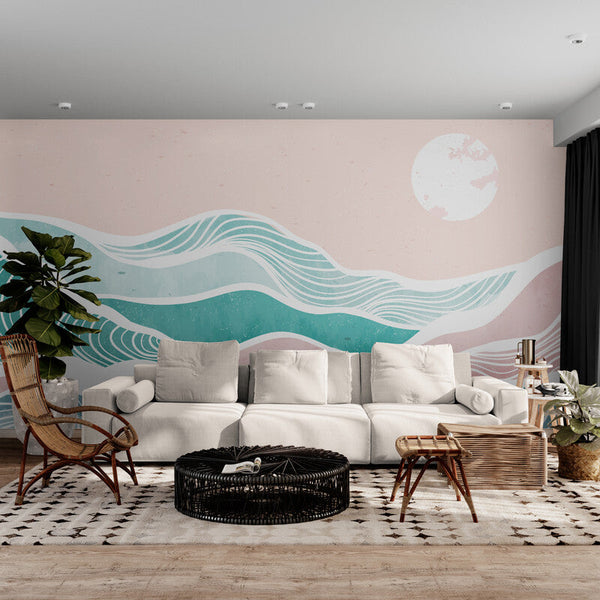 Papier peint Papier peint géométrique vagues abstrait aux japonais,