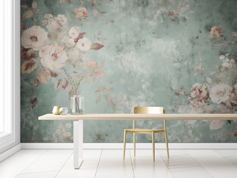 Papier peint Papier peint fleurs vintage évoque une romantique