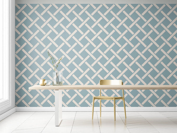 Papier peint Papier peint motif géométrique treillis géométrique entrelacé scandinave,