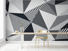 Papier peint Papier peint triangles lignes noires et blanches abstrait en moderne,