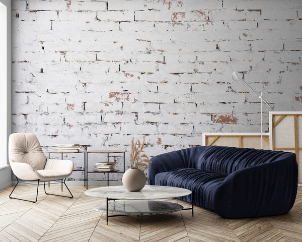 Papier peint Papier peint mur de brique blanc cassé de mur loft,