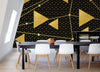 Papier peint Papier peint triangles et  lignes dorées géométrique abstrait Art