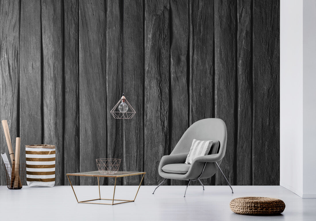 Papier peint Papier peint planches de bois gris foncé de planches scandinave,
