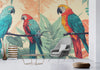 Papier peint Papier peint plantes tropicales et perroquets apporte une exotique