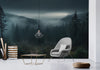 Papier peint Papier peint paysage panoramique forêt sombre et brume mystérieuse et