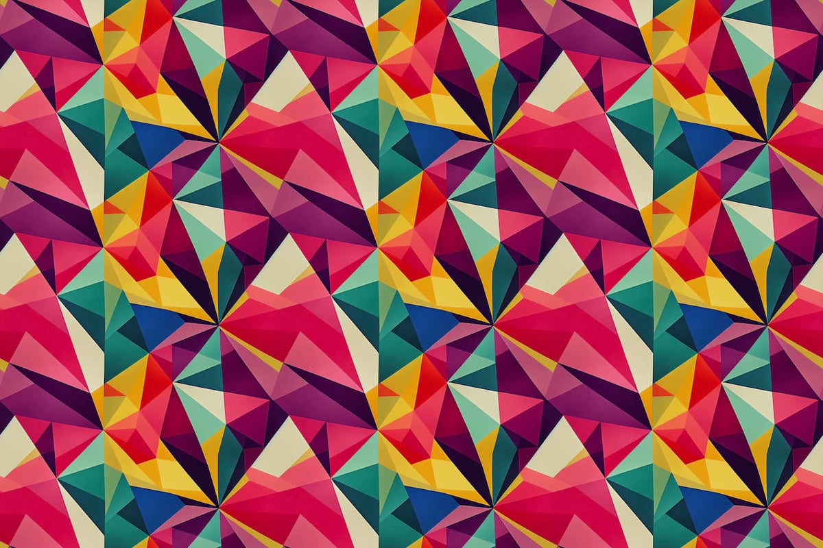 Papier peint géométrique triangles colorées