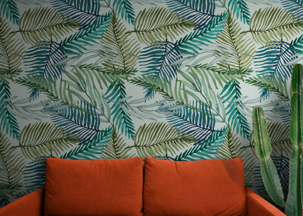 Papier peint Papier peint feuillage palmiers tropicaux de feuilles exotique