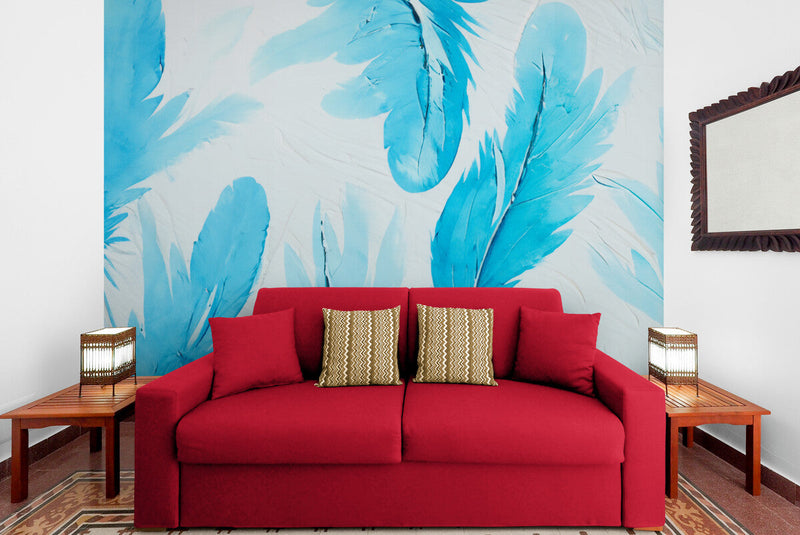 Papier peint Papier peint plume bleue vintage de plumes apportera