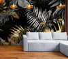 Papier peint Papier peint feuilles de palmiers noir et doré luxuriant de apporte