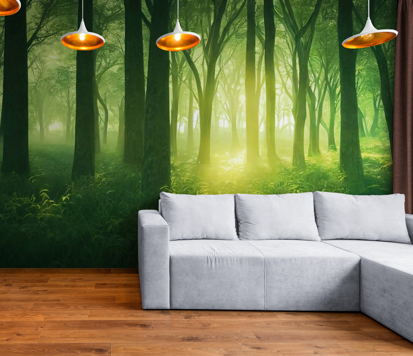 Papier peint Papier peint panoramique forêt verte apportera une féériques,