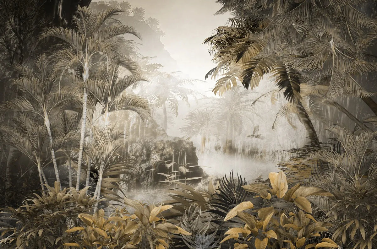 Papier peint vintage paysage tropical