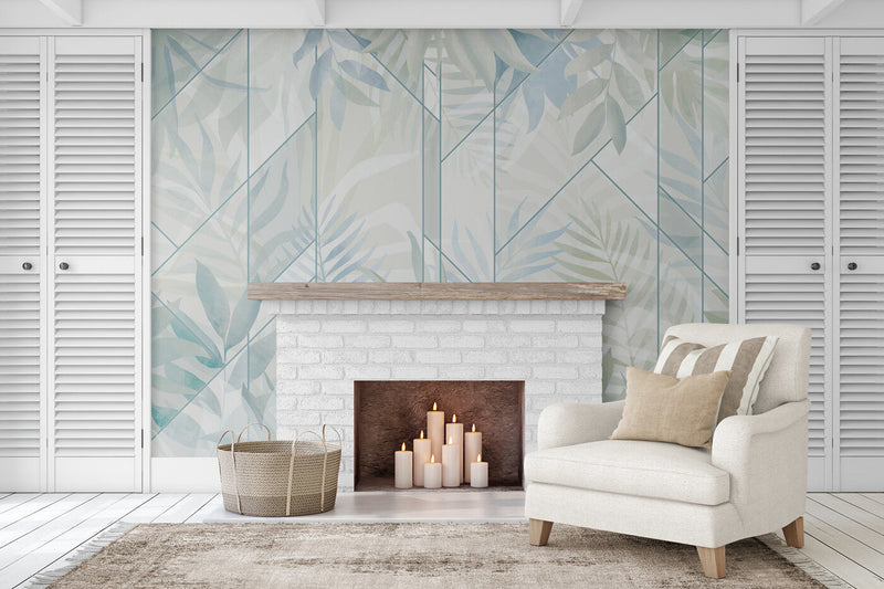 Papier peint Papier peint feuillage exotique de feuilles apporte