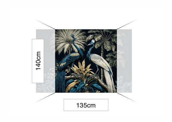 Papier peint paons et arbres