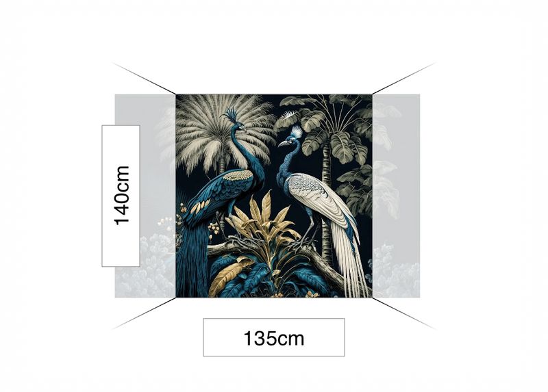 Papier peint paons et arbres