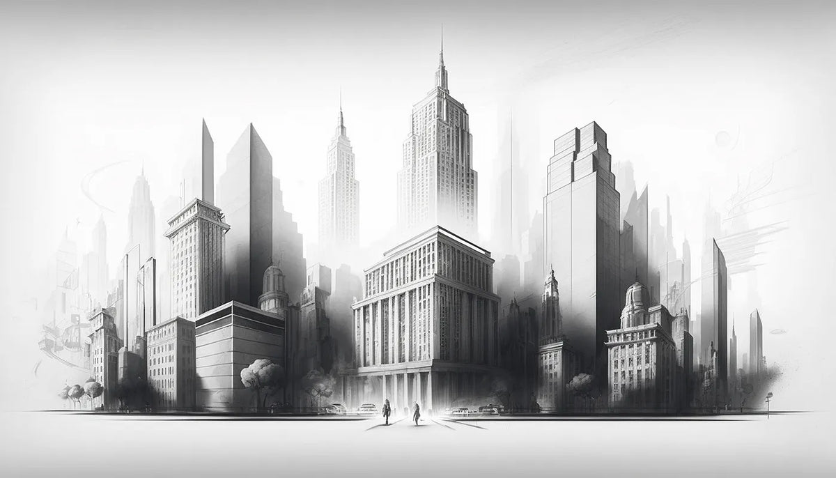 Papier peint panoramique ville croquis