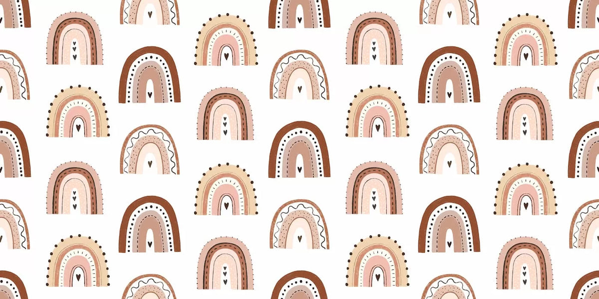 Papier peint arc en ciel terracotta
