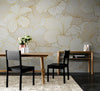 Papier peint Papier peint géométrique feuille dorée floral stylisé, japonais,