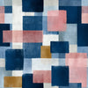 Papier peint carreaux bleu et rose au style scandinave ornant un mur lumineux avec ses motifs géométriques délicats aux teintes pastel contrastées