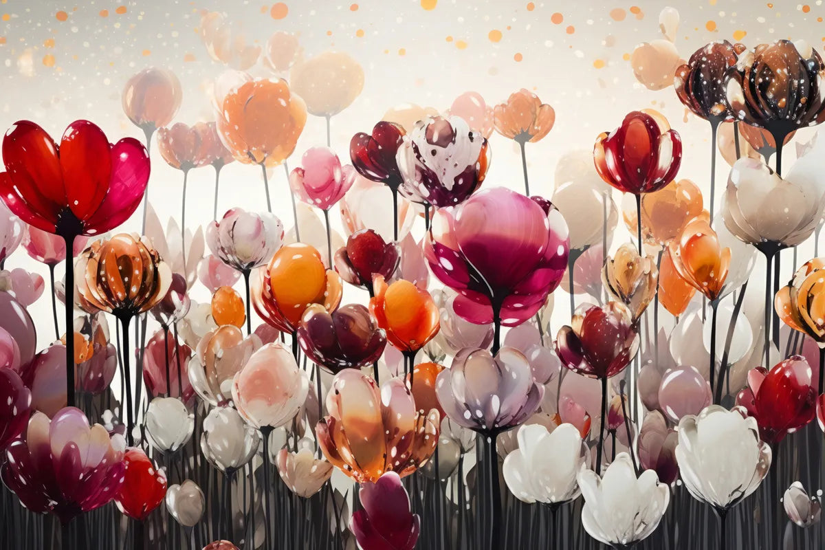 Papier peint panoramique fleuri