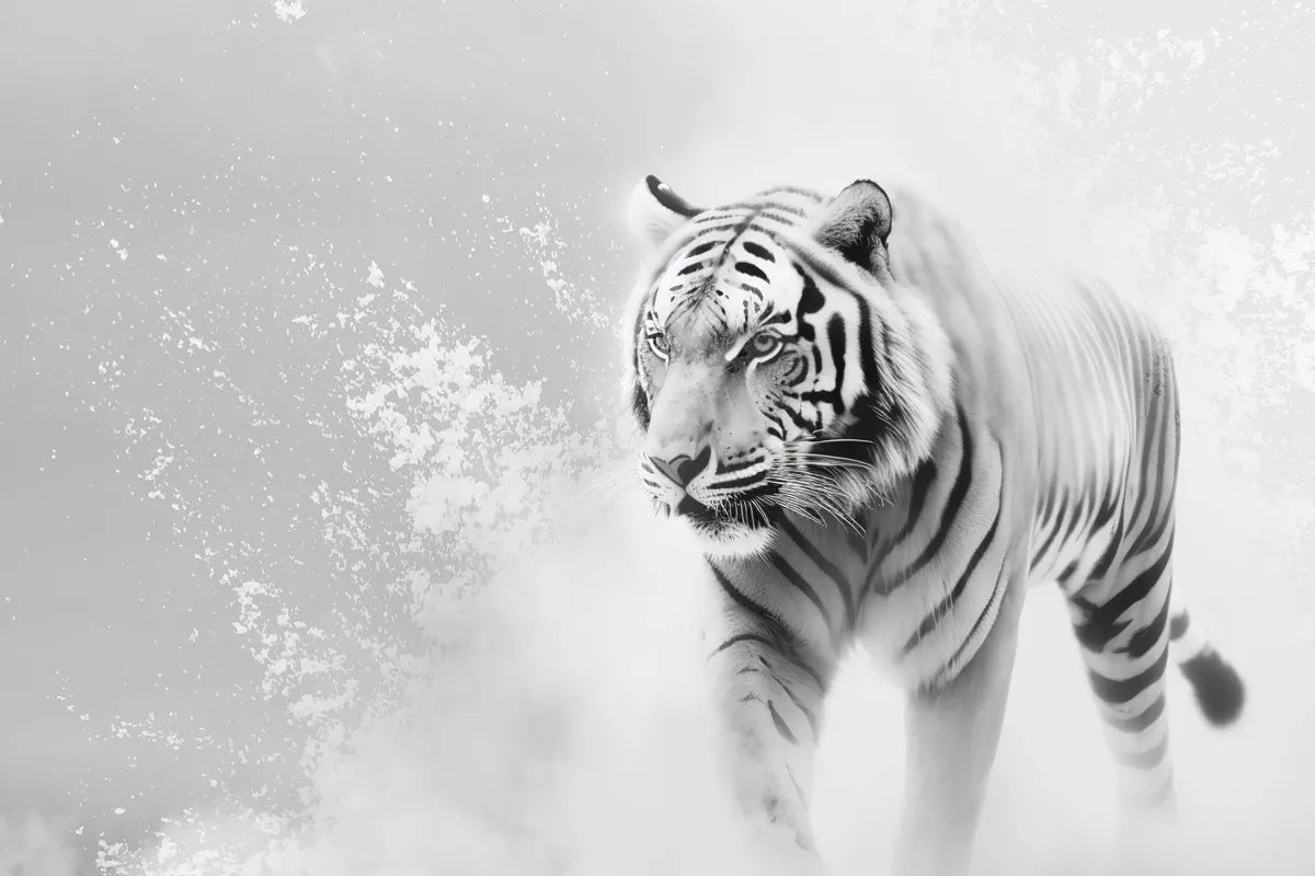 Papier peint tigre blanc