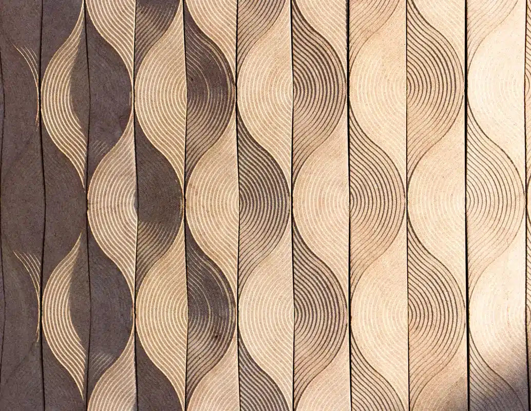 Papier peint art déco bois