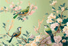 Papier peint cerisier fleuri et oiseaux