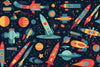 Papier peint enfant vaisseaux spatiaux