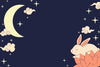 Papier peint enfant ciel étoilé et lapins
