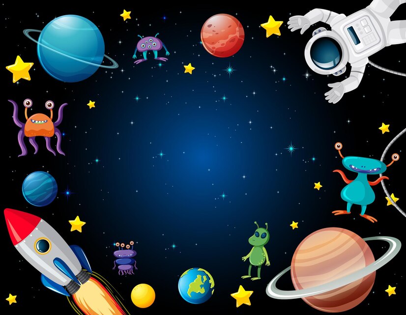 Papier peint enfant astronautes et fusée