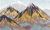 Papier peint abstrait montagnes enneigées
