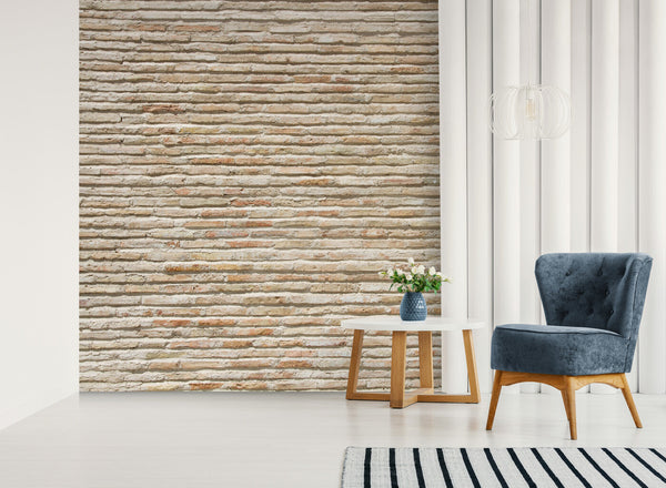 Papier peint Papier peint brique parement beige méditerranéen, il rustique