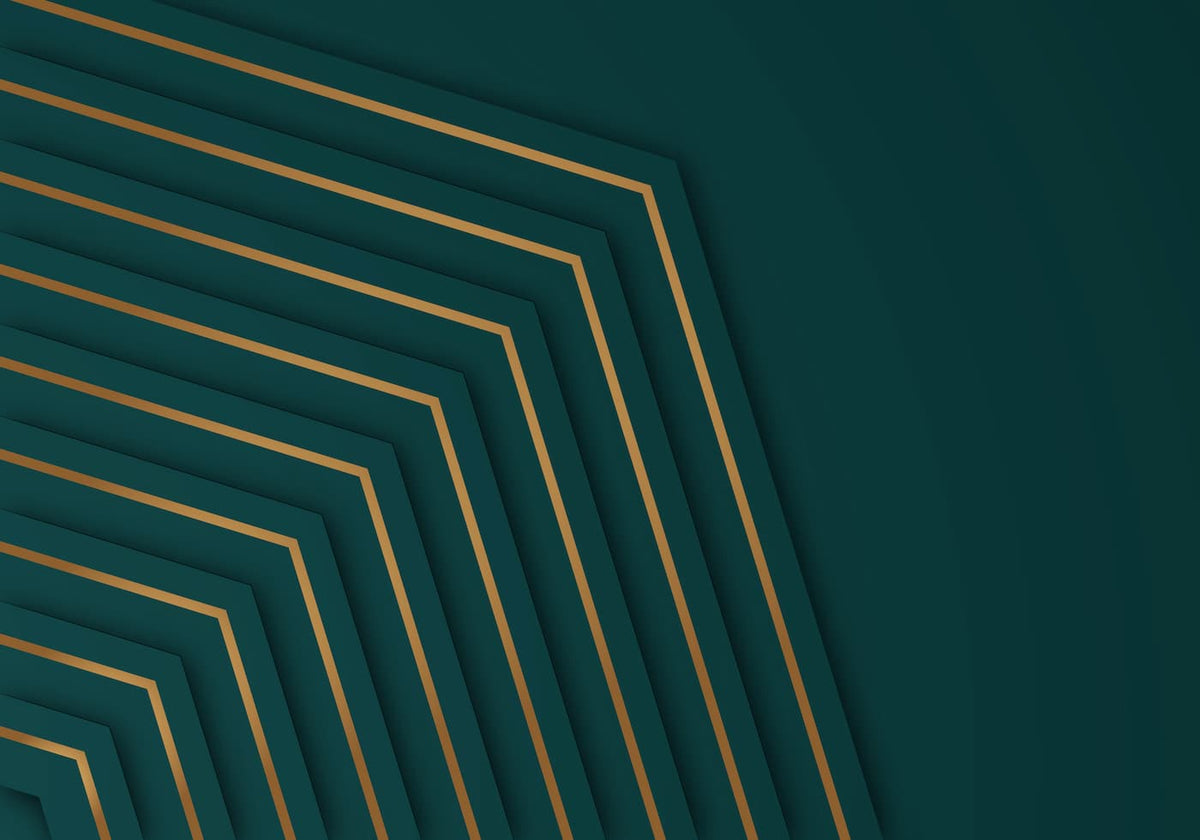 Papier peint géométrique lignes dorées