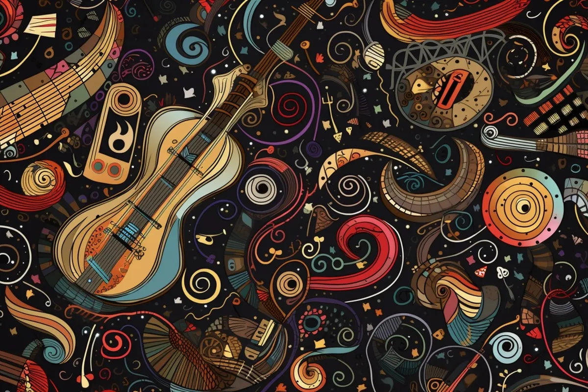 Papier peint instruments de musique