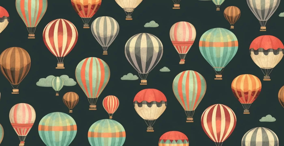 Papier peint nordique montgolfières dans les nuages