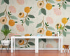 Papier peint Papier peint branches et pêches floral stylisé, apportera