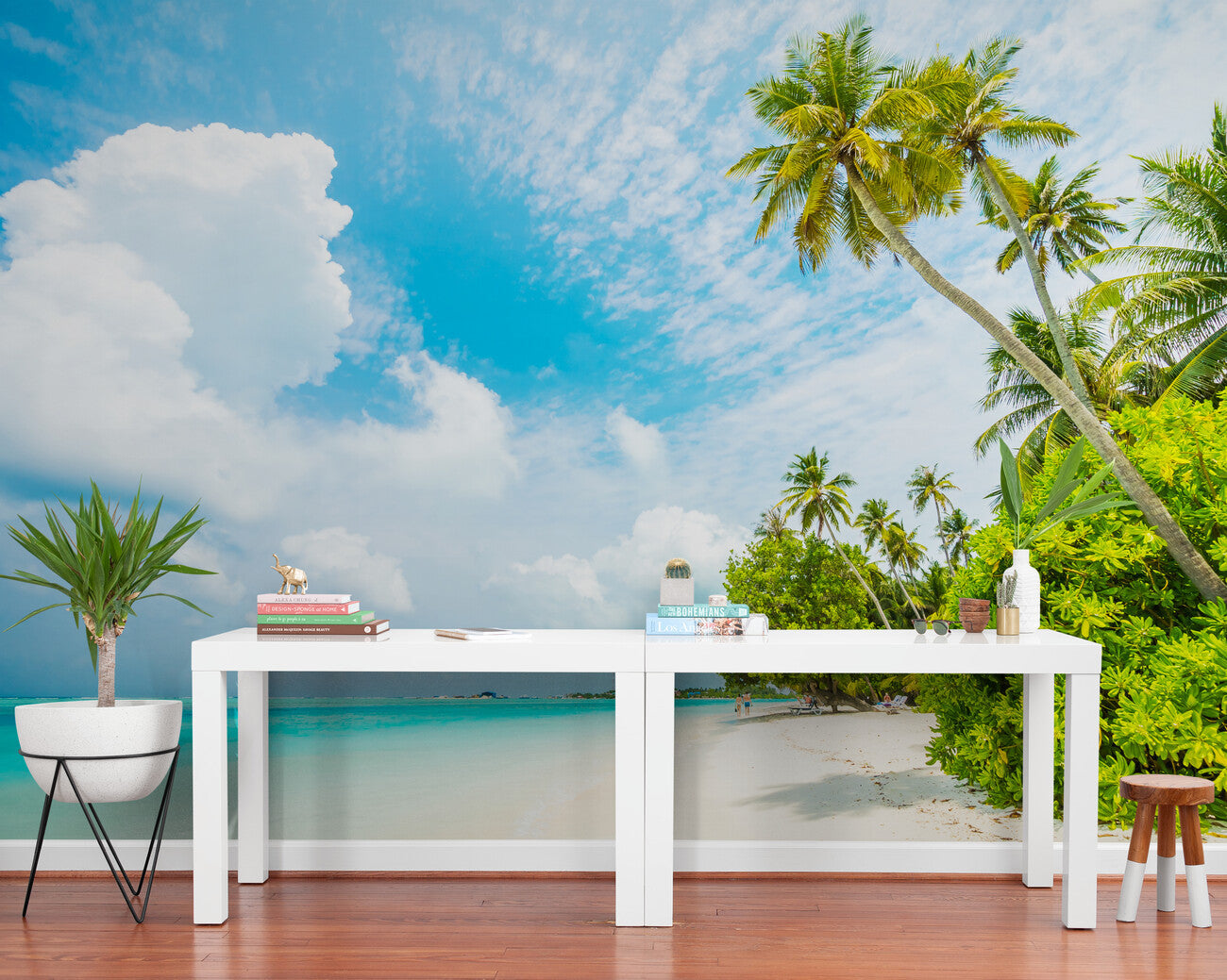 Papier peint Papier peint tropical palmiers et cocotiers tropicale et