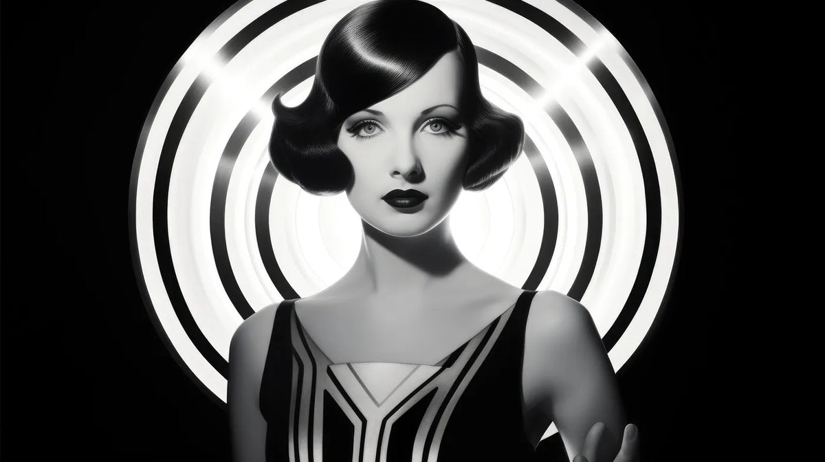 Papier peint noir et blanc femme