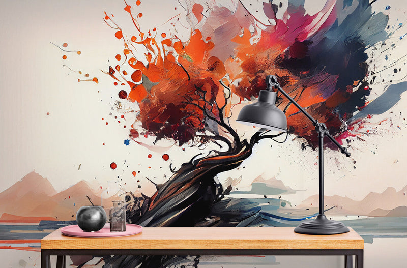 Papier peint Papier peint arbre design abstrait inspiré vives