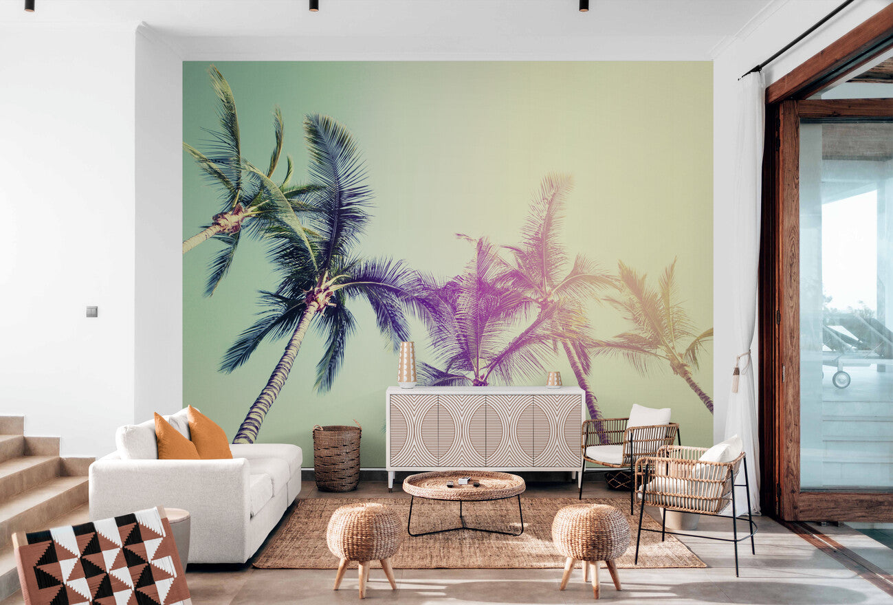 Papier peint Papier peint cocotier vibrantes, allant tropicale
