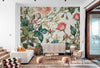 Papier peint Papier peint vintage fleurs roses romantique de floral