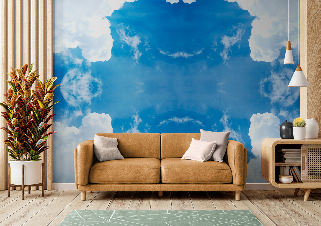 Papier peint Papier peint ciel bleu et sculpture apporte une scandinave,