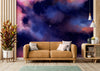 Papier peint Papier peint ciel étoilé bleu et violet cosmique abstrait, offre