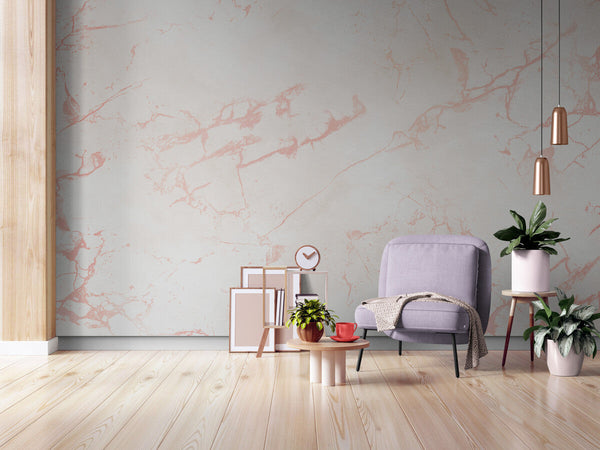 Papier peint Papier peint marbre blanc et rosé marbré délicat, apporte