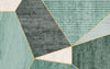 Papier peint géométrique vert clair et doré