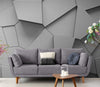 Papier peint Papier peint 3D géométrique gris géométrique abstrait contemporain,